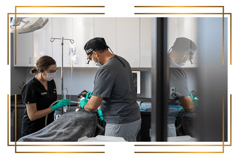 doctor going through procedure on patient