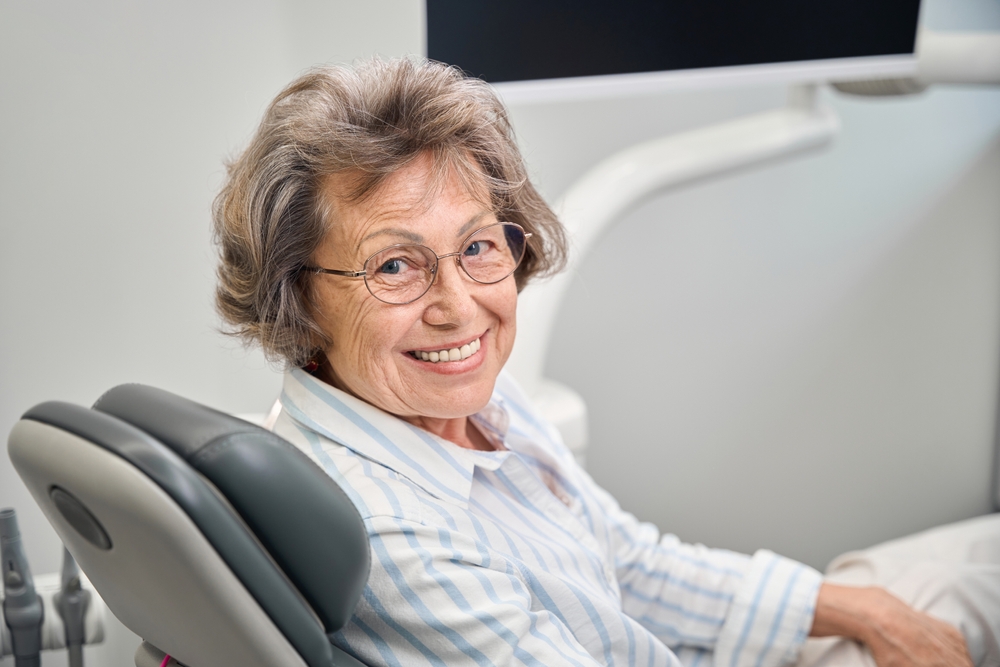 old women in a dental chair